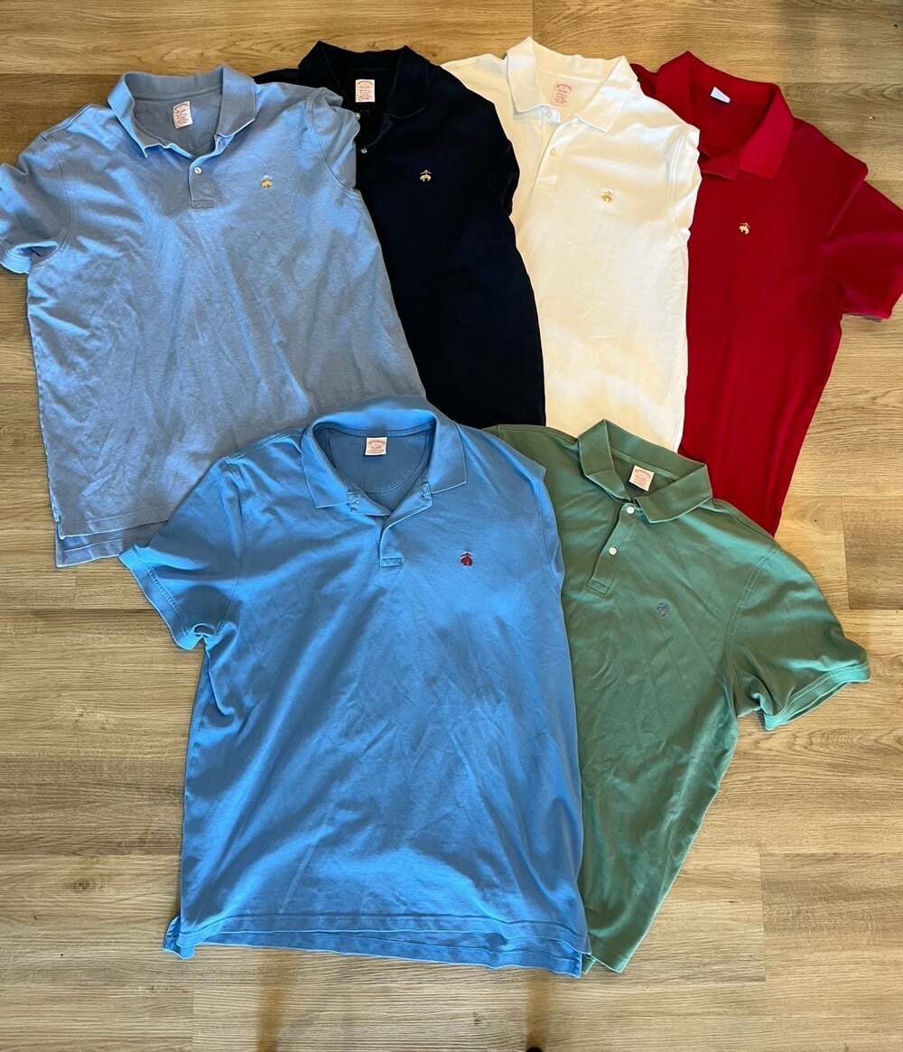 Brooks Brothers, 6 Bundle Original Fit Pima Cotton Performance Polo Shirts, 2XL